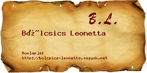 Bölcsics Leonetta névjegykártya